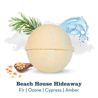 Beach House Hideaway Bath Bomb with Scent Notes