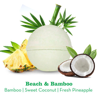 Beach and Bamboo Bath Bomb with Scent Notes