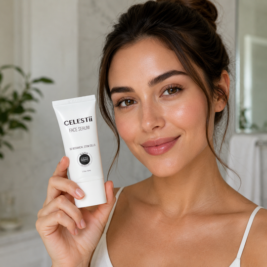 CELESTii Face Serum with Model
