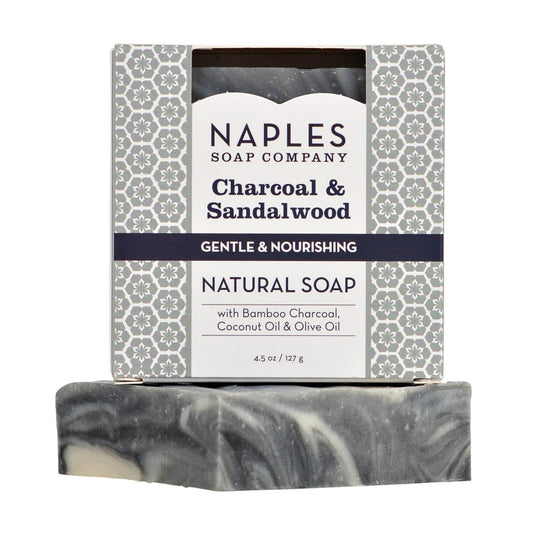 Charcoal and Sandalwood Natural Soap with Box