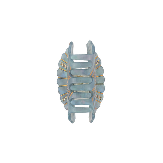Diamond Shell Clip Light Blue Front