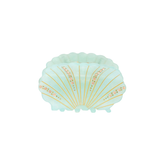 Diamond Shell Clip Light Green Side