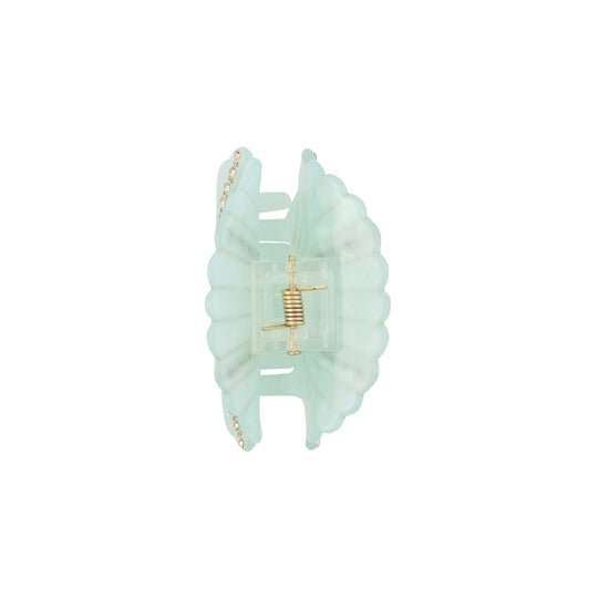 Diamond Shell Clip Light Green Back