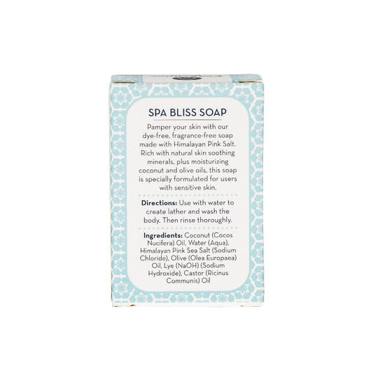 Fragrance Free Spa Bliss Soap Box Back
