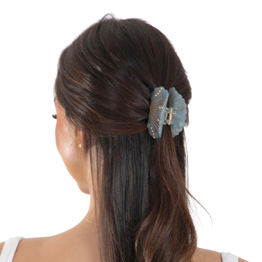 Light Blue Diamond Shell Hair Clip Model