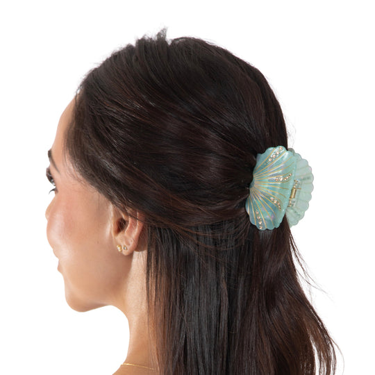Light Green Diamond Shell Hair Clip Model