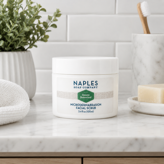 Microdermabrasion Scrub in a bathroom