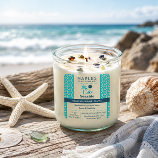 Seaside Candle Burning Outside