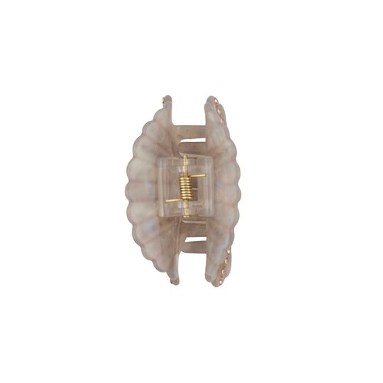 Diamond Shell Hair Clip - Light Grey