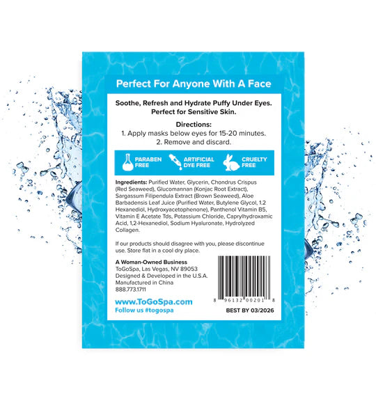 Ice Water ToGoSpa Gel Eye Mask - 3 pack