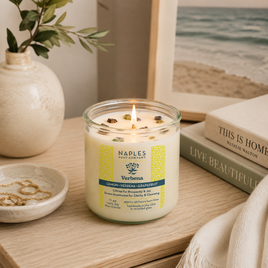 Verbena Candle on Table