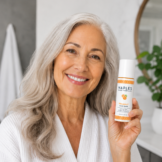 Woman Holding the Vitamin C Face Wash