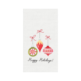 Happy Holidays Ornaments Tea Towel